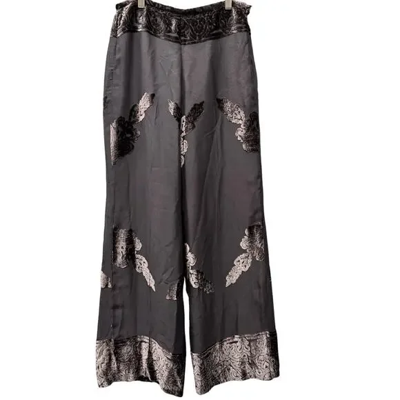 Laetitia Hecht INEPTIE Paris Pants Womens FR 40 US 28x29 Black Silk Velvet - Picture 2 of 10